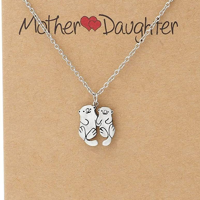 Mother and Daughter Otter Necklace