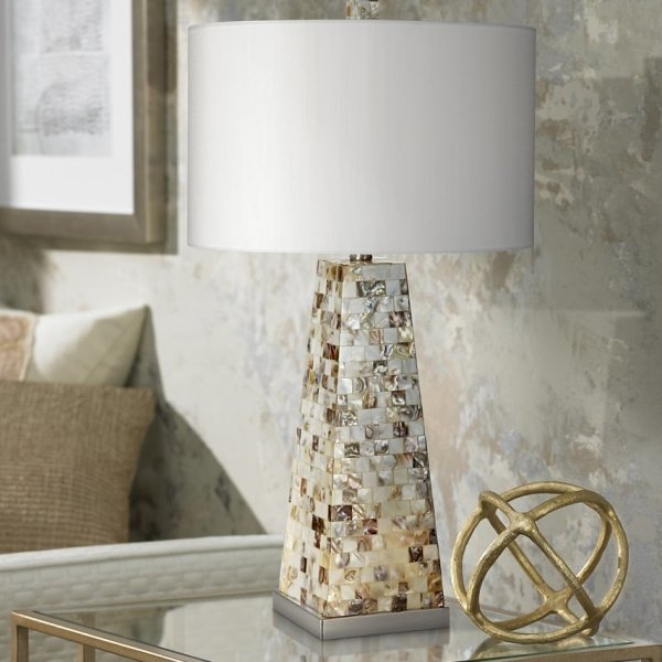 Mother of Pearl Tile Vase Table Lamp