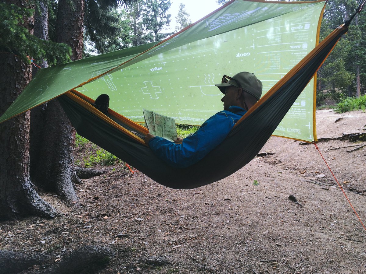 Multi-purpose Tarp for Organizing Gear and Planning Backcountry Adventure