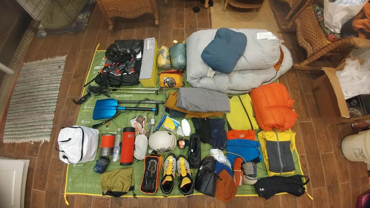 Multi-purpose Tarp for Organizing Gear and Planning Backcountry Adventure