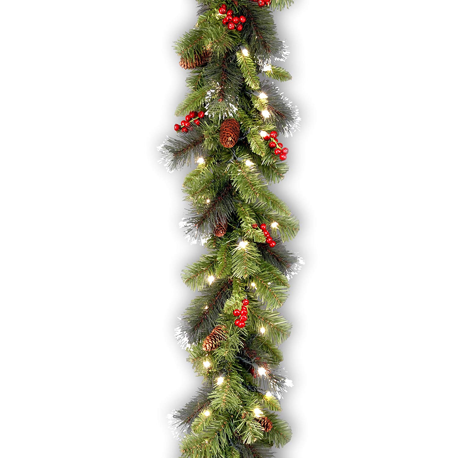 National Tree 9 Foot Garland with Silver Bristle