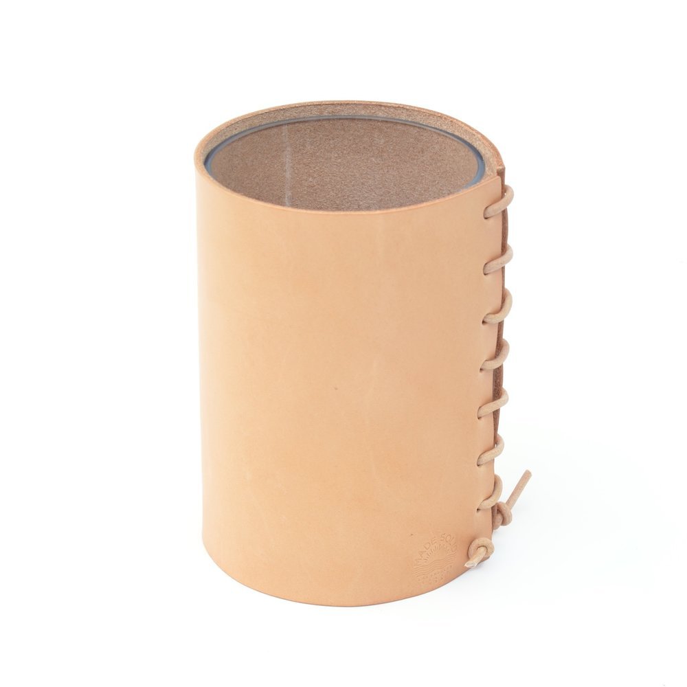 Natural Leather Wrapped Vase