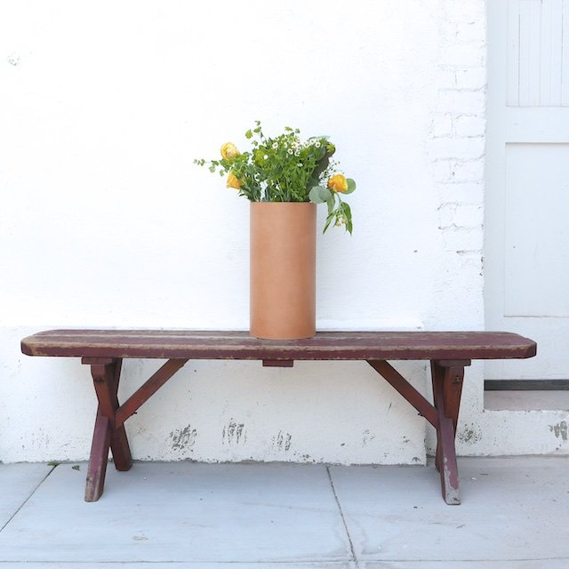 Natural Leather Wrapped Vase