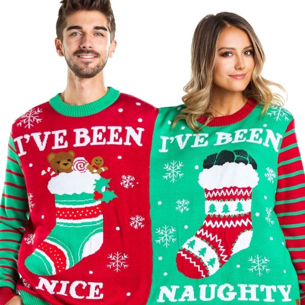 Naughty and Nice Two-Person Sweater