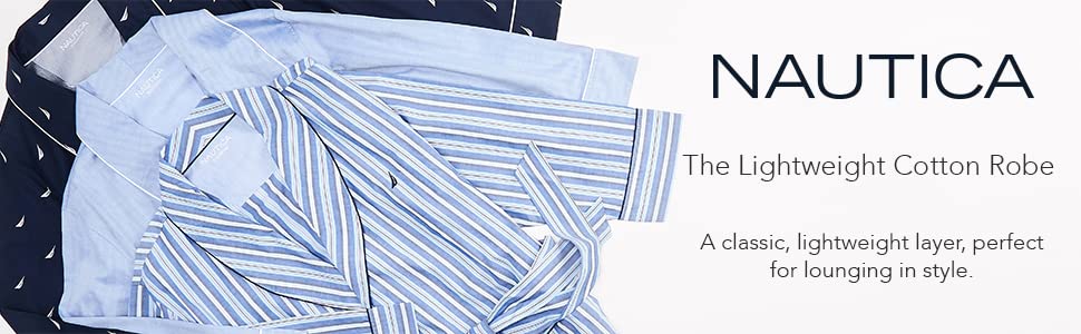 Nautica Men's Long Sleeve Cotton Robe