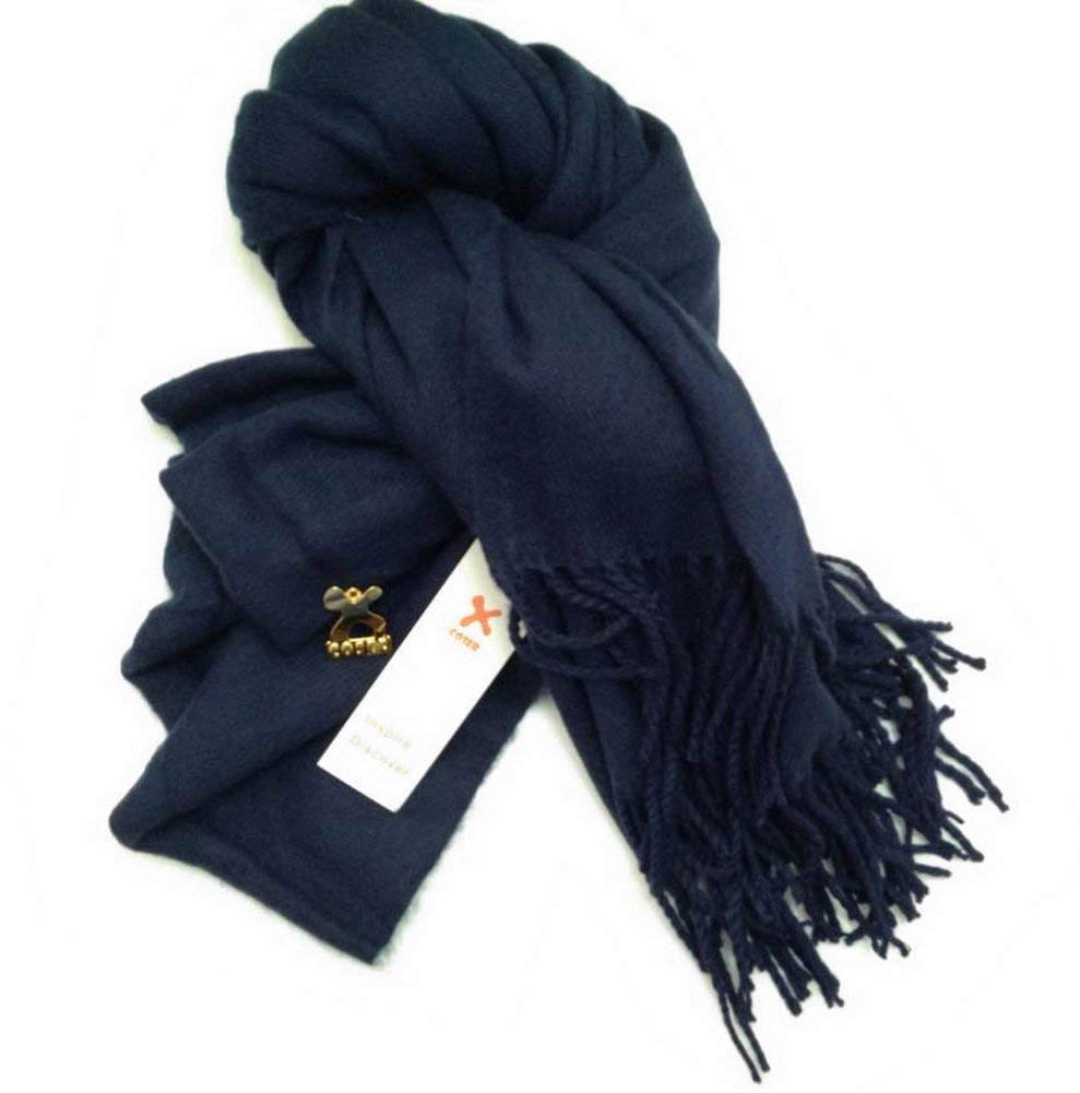 Navy Blue Cashmere Men's Winter Scarf