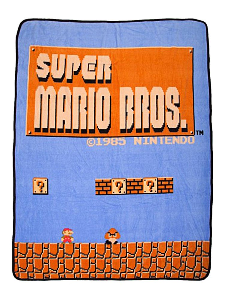 Nintendo Super Mario Bros Retro Fleece Throw Blanket