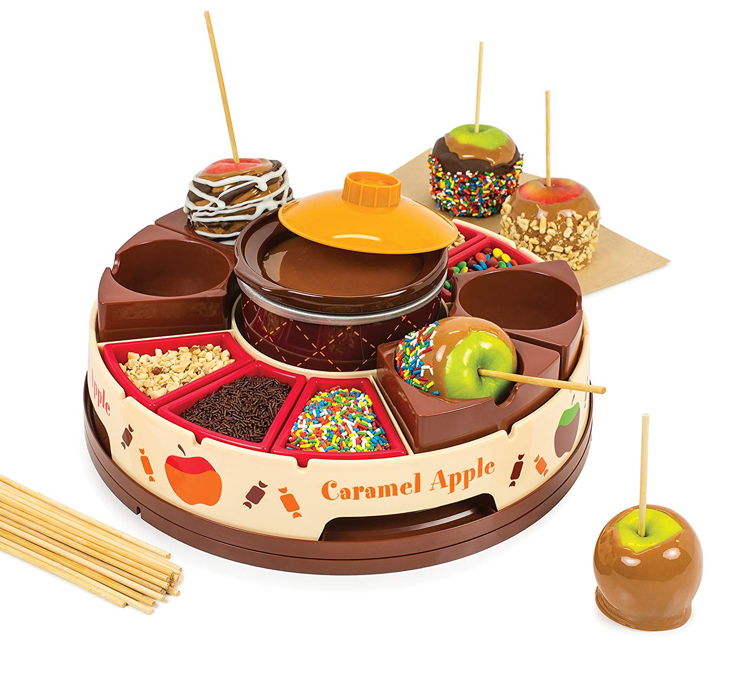 Nostalgia Caramel Apple Party with Heated Fondue Pot