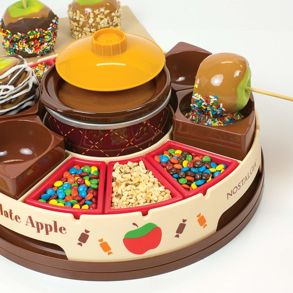 Nostalgia Caramel Apple Party with Heated Fondue Pot