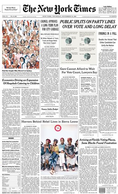 NY Times Front Page Reprint