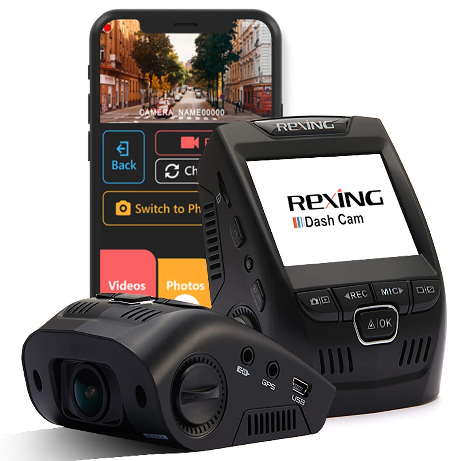 Dash cam 2. Rexing. Cam2cam.