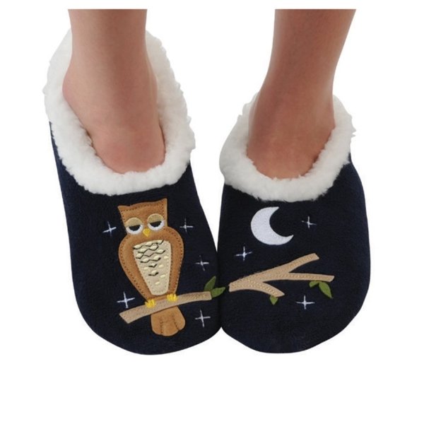 Owl Applique Slipper Socks