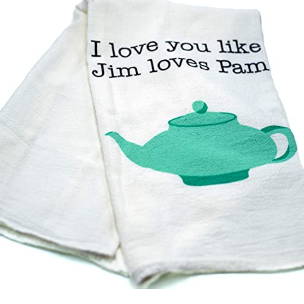 Pam and Jim Teapot Tea Towel