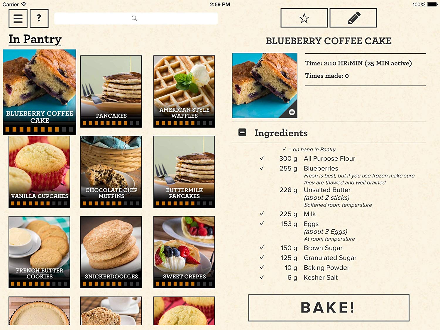 Perfect Bake Smart Scale and Recipe App