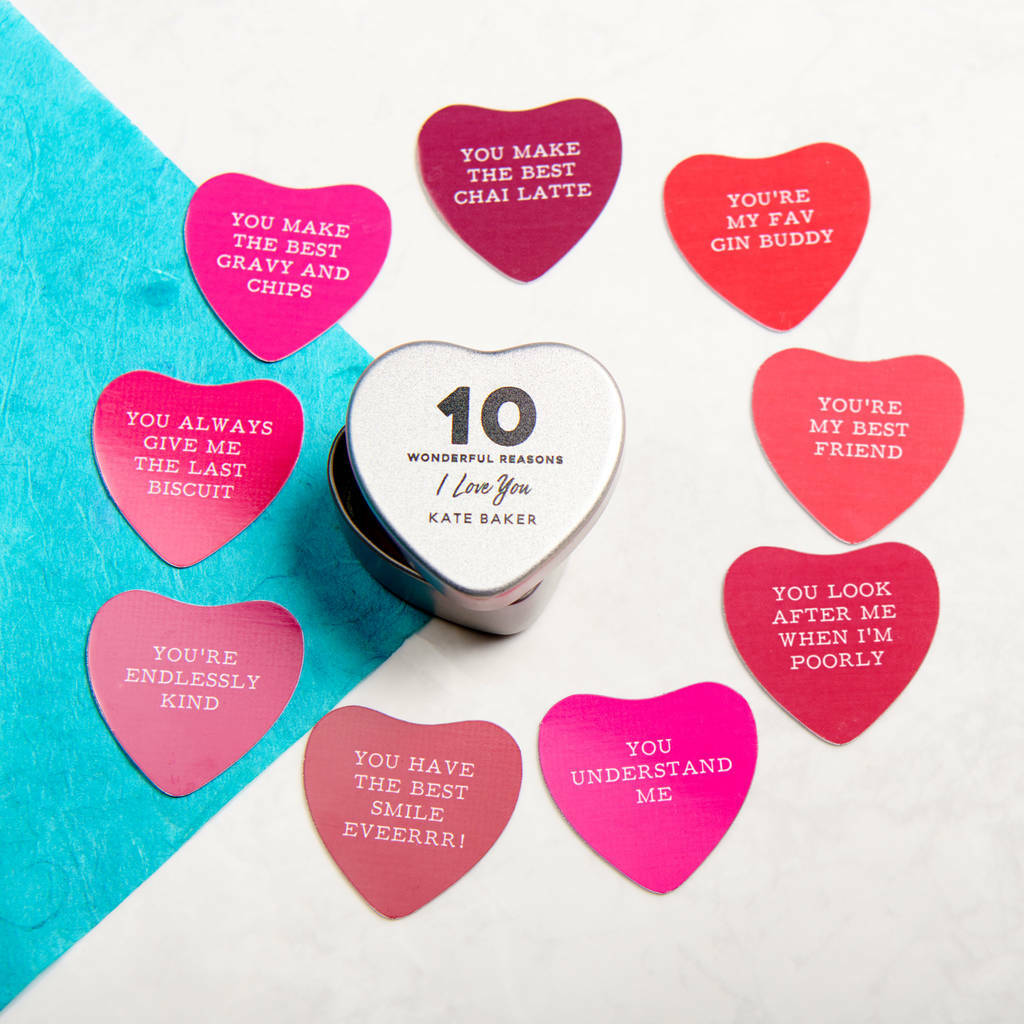 Personalised 10 Reasons I Love You Heart Tin