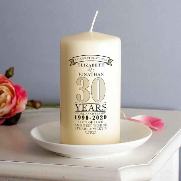 Personalised 30th Anniversary Candle