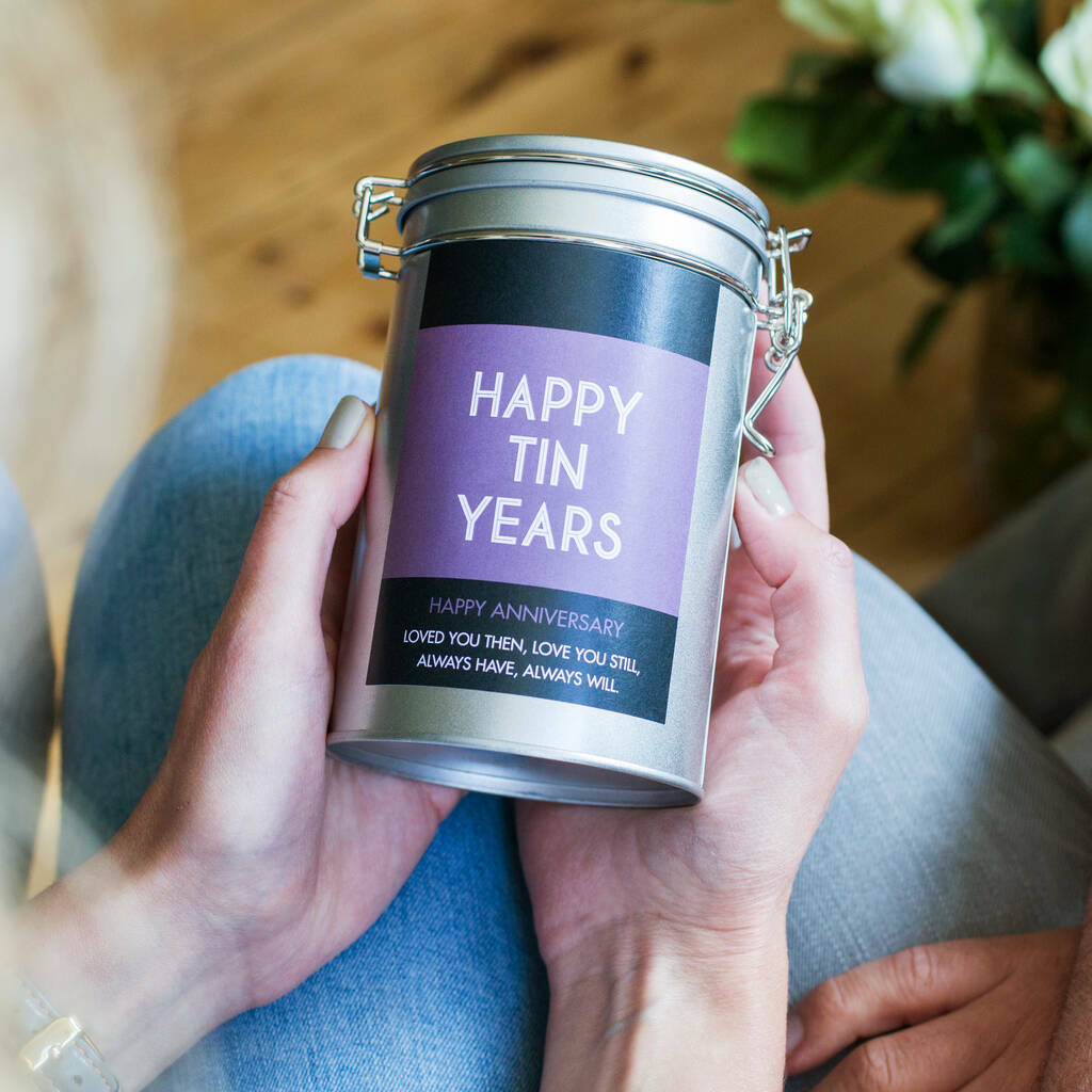 Personalised Anniversary Coffee Gift In Tin