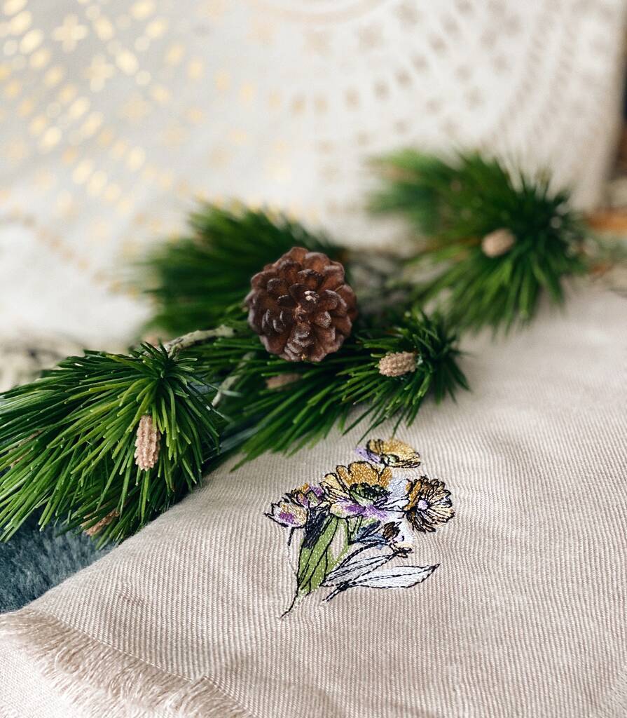 Personalised Birth Flower Scarf