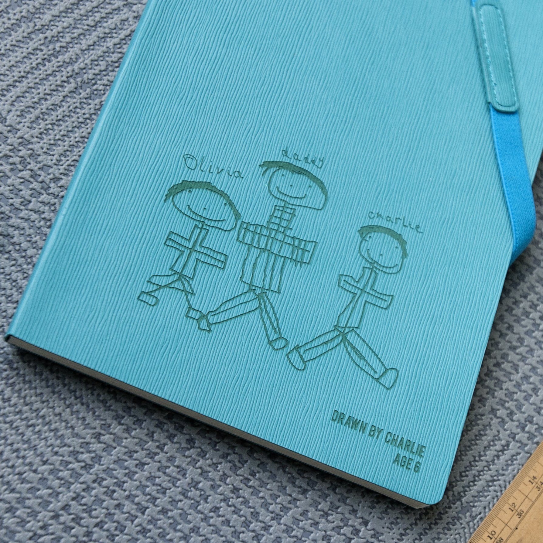 Personalised Child's Drawing Leather Notebook