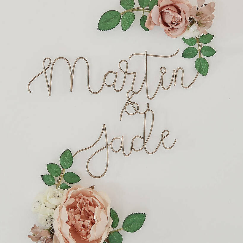 Personalised Couple's Floral Name Sign