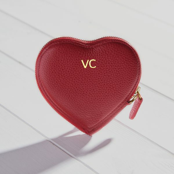 Personalised Leather Heart Purse