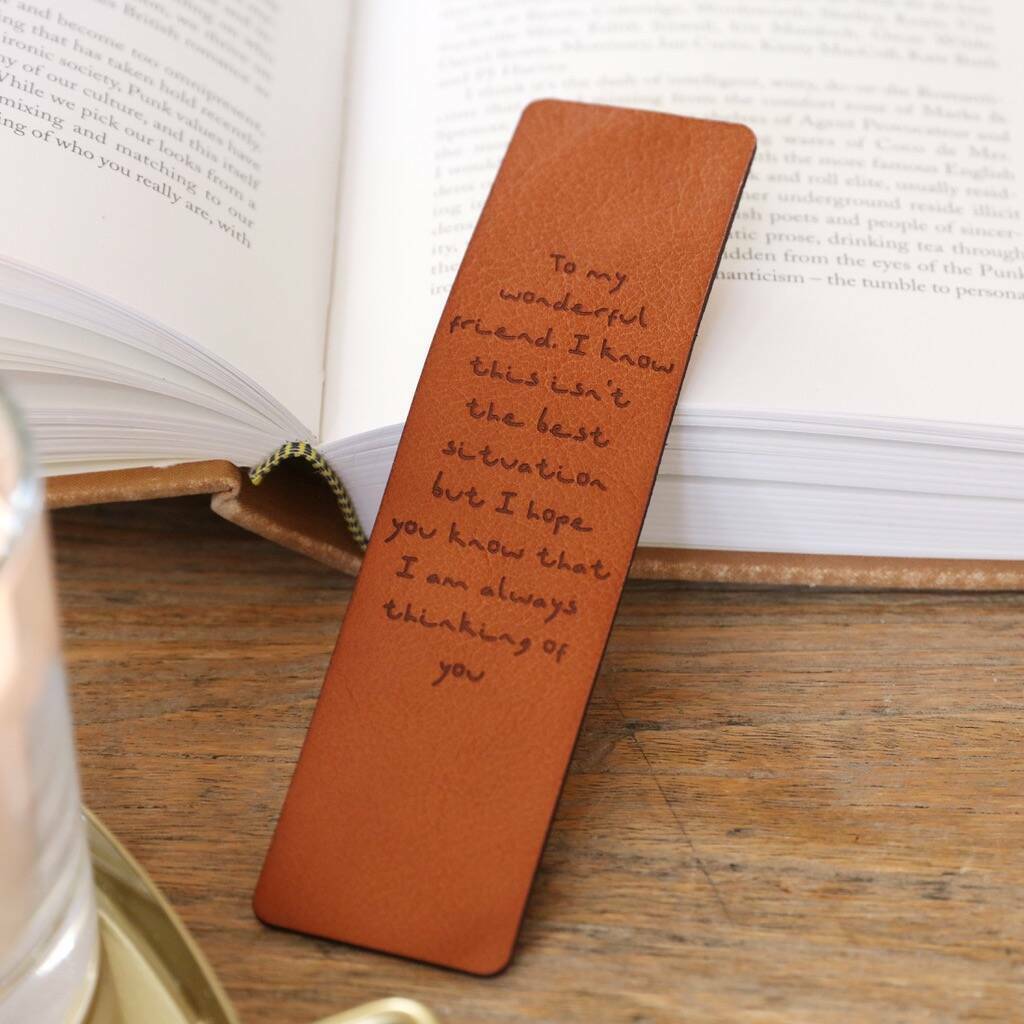 Personalised Meaningful Message Leather Bookmark