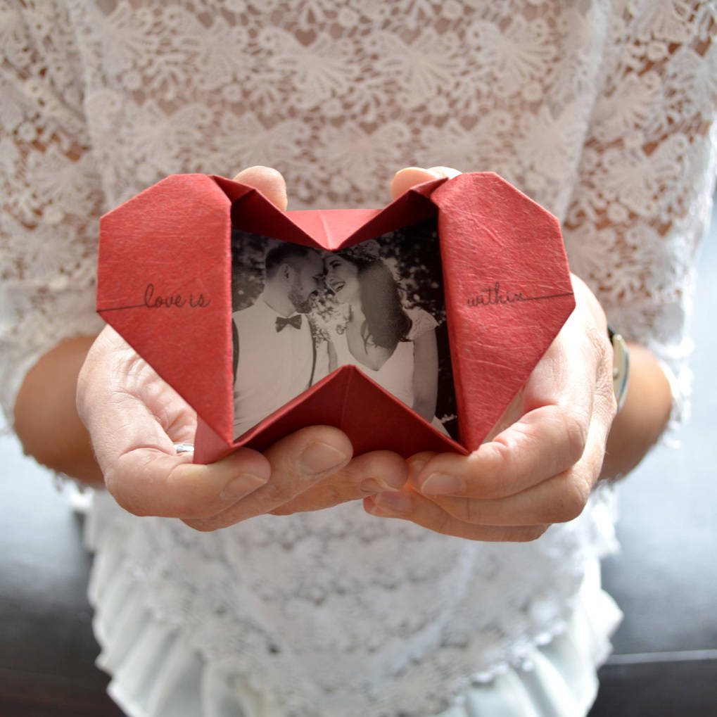 Personalised Origami Heart Photo Keepsake