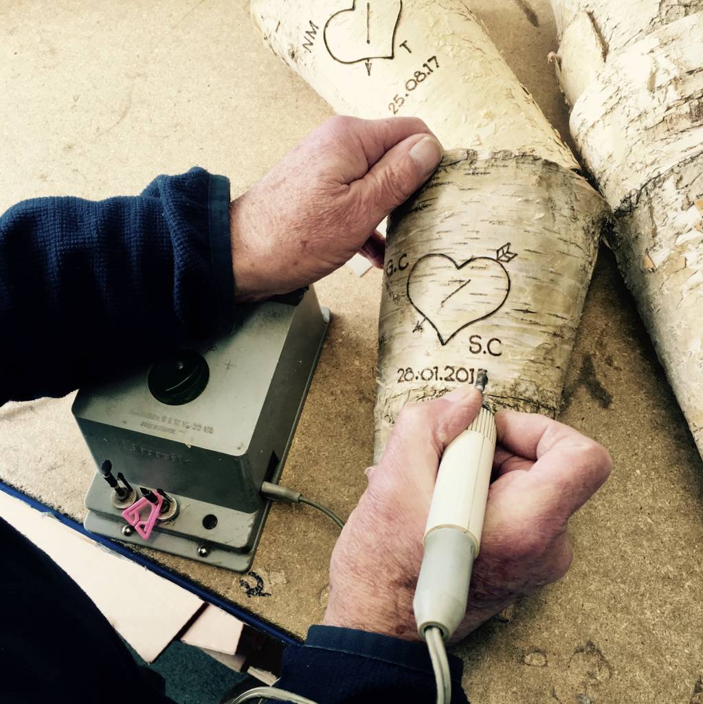 Personalised Rustic Birch Wood Vase