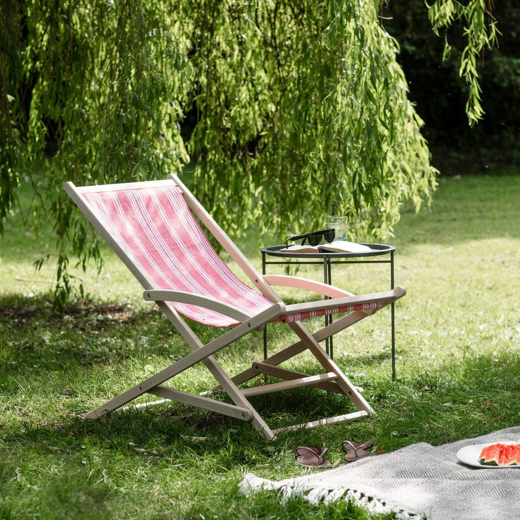 Personalised Striped Wooden Deckchair