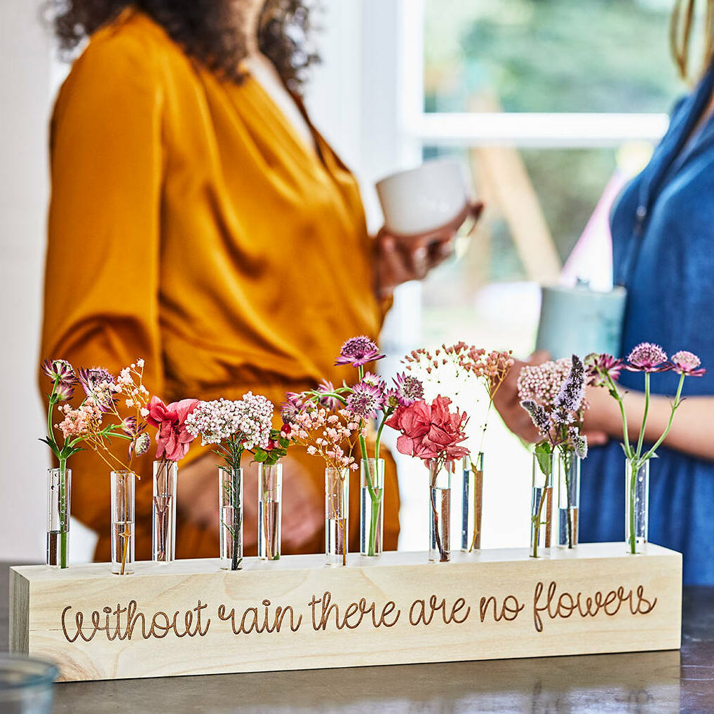 Personalised Wooden Test Tube Vase