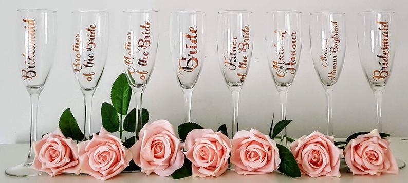 Personalized Bridesmaid Champagne Glasses