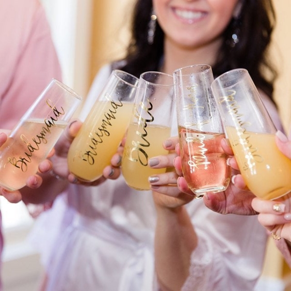 Personalized Bridesmaid Champagne Glasses