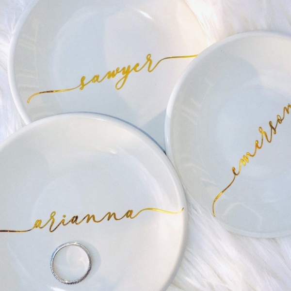 Personalized Bridesmaid Ring Dish