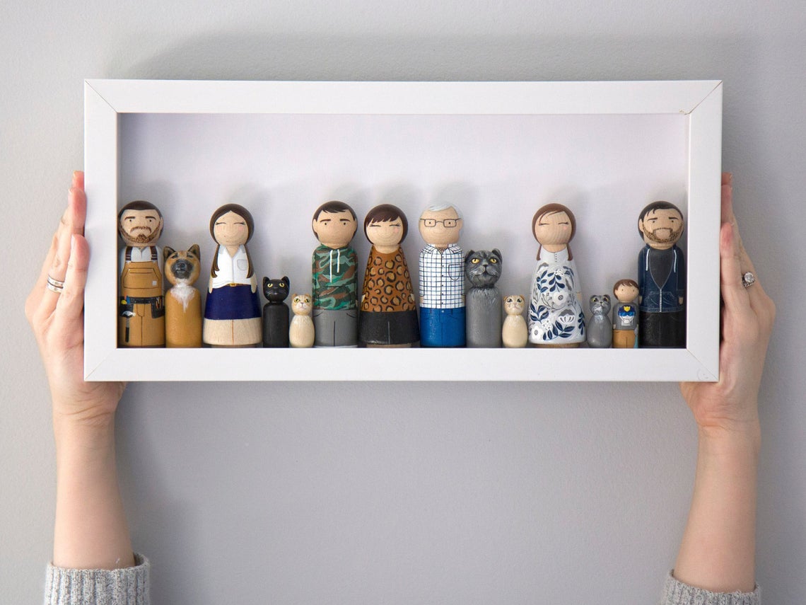 Personalized Family Wooden Peg Dolls