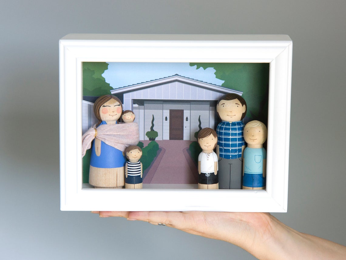 Personalized Family Wooden Peg Dolls