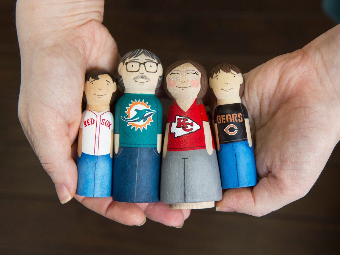 Personalized Family Wooden Peg Dolls