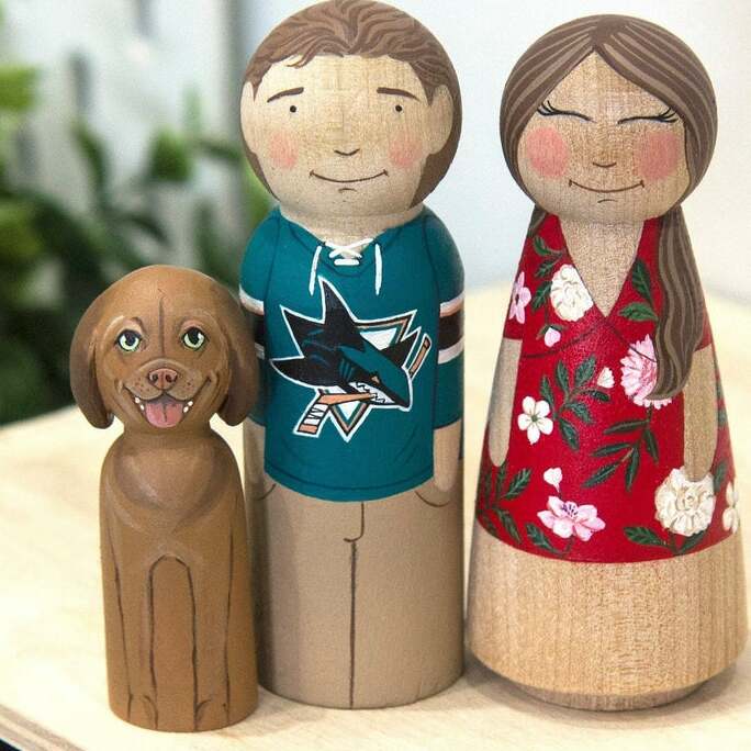 Personalized Family Wooden Peg Dolls