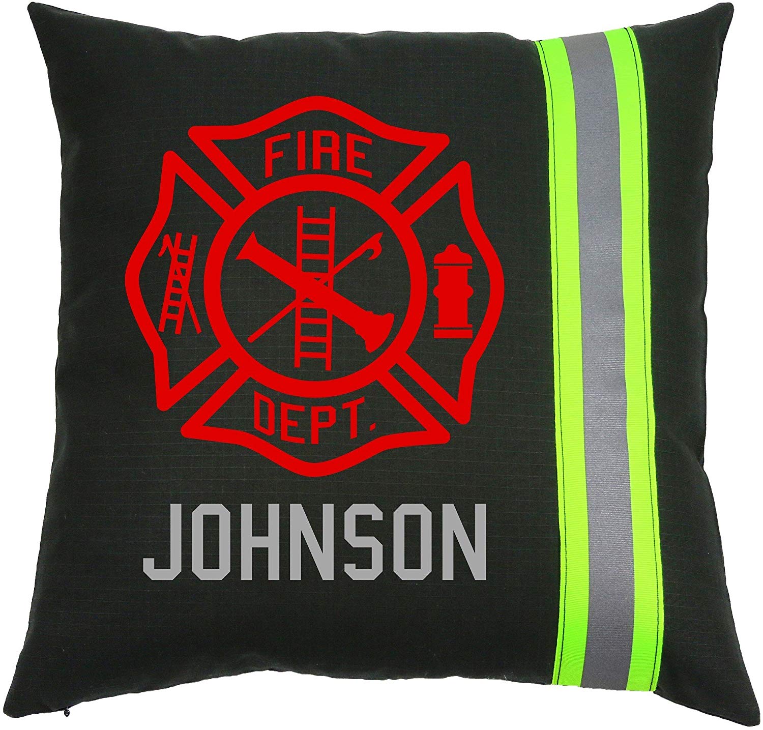 Personalized Firefighter Maltese Cross Throw Pillow