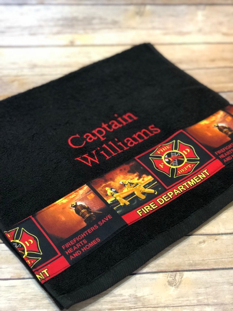 Personalized Fireman Towel