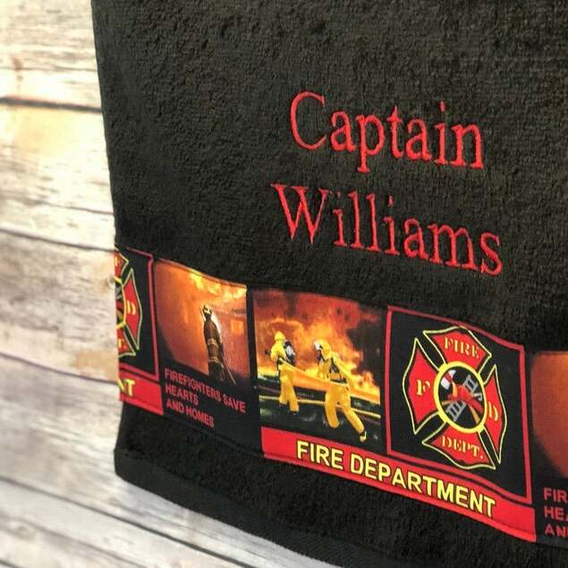 Personalized Fireman Towel