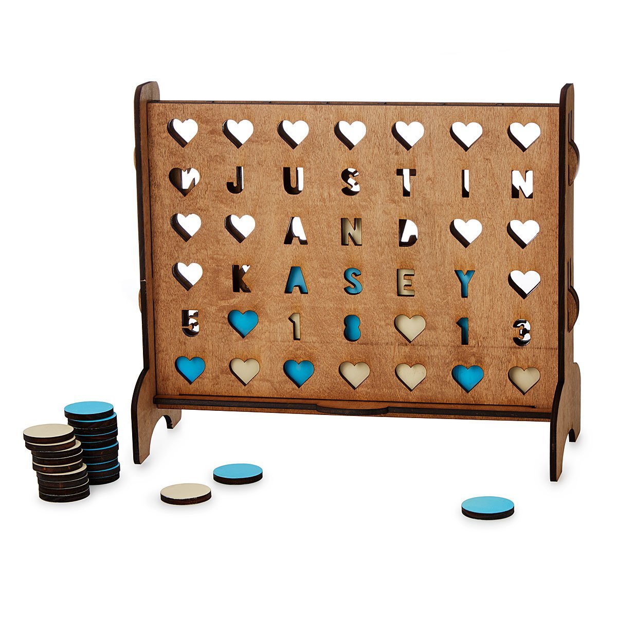 Personalized Hearts Four-Across Game