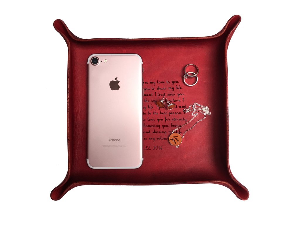 Personalized Leather Tray
