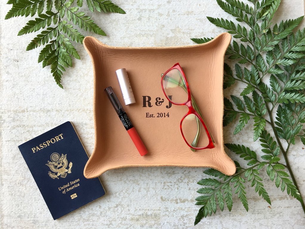 Personalized Leather Tray