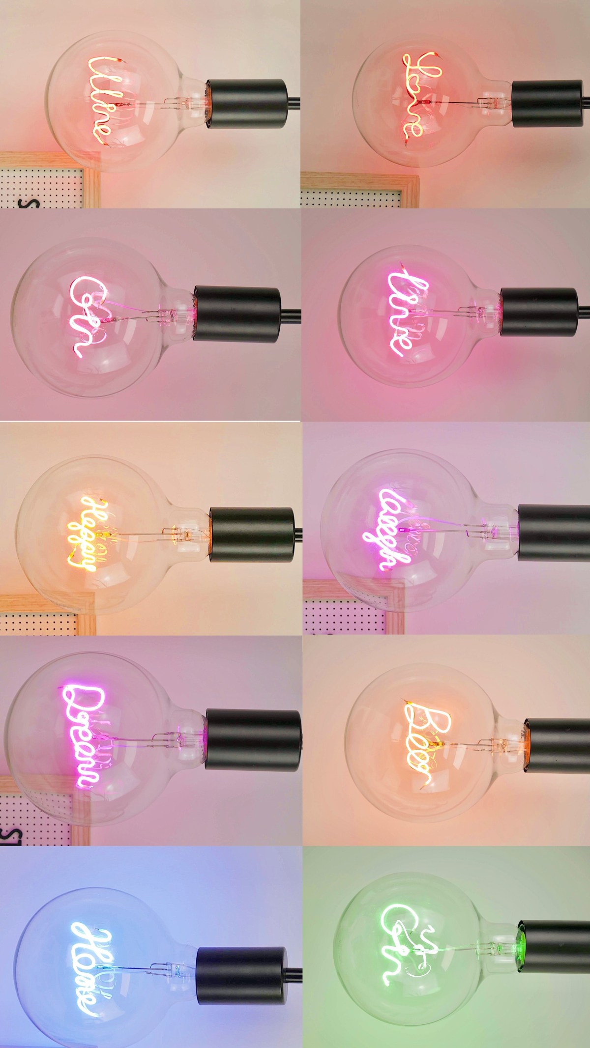 Personalized LED Text Bulbs