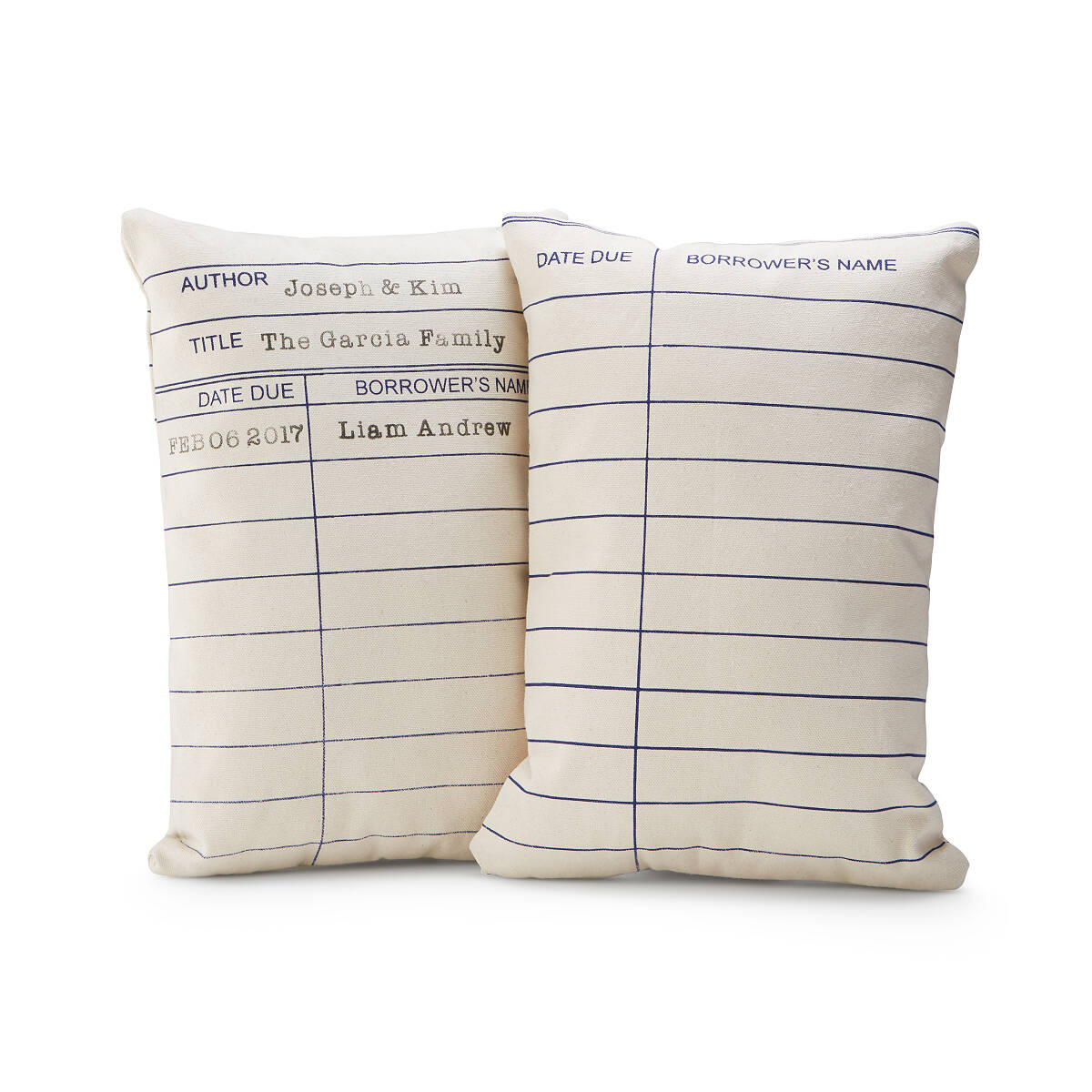 Personalized Library Card Pillow