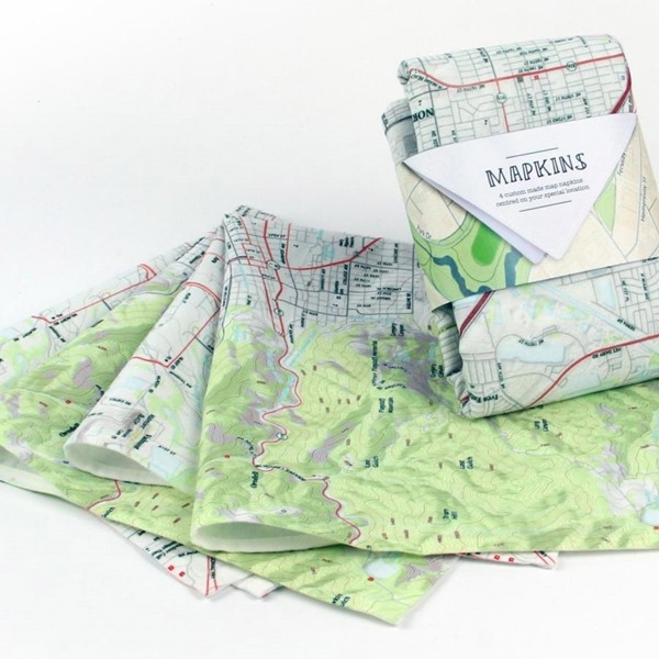 Personalized Map Napkins