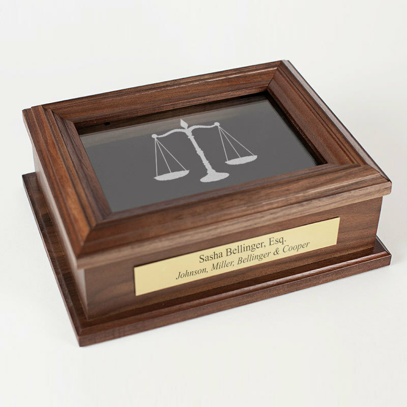 Personalized Scales of Justice Keepsake Box