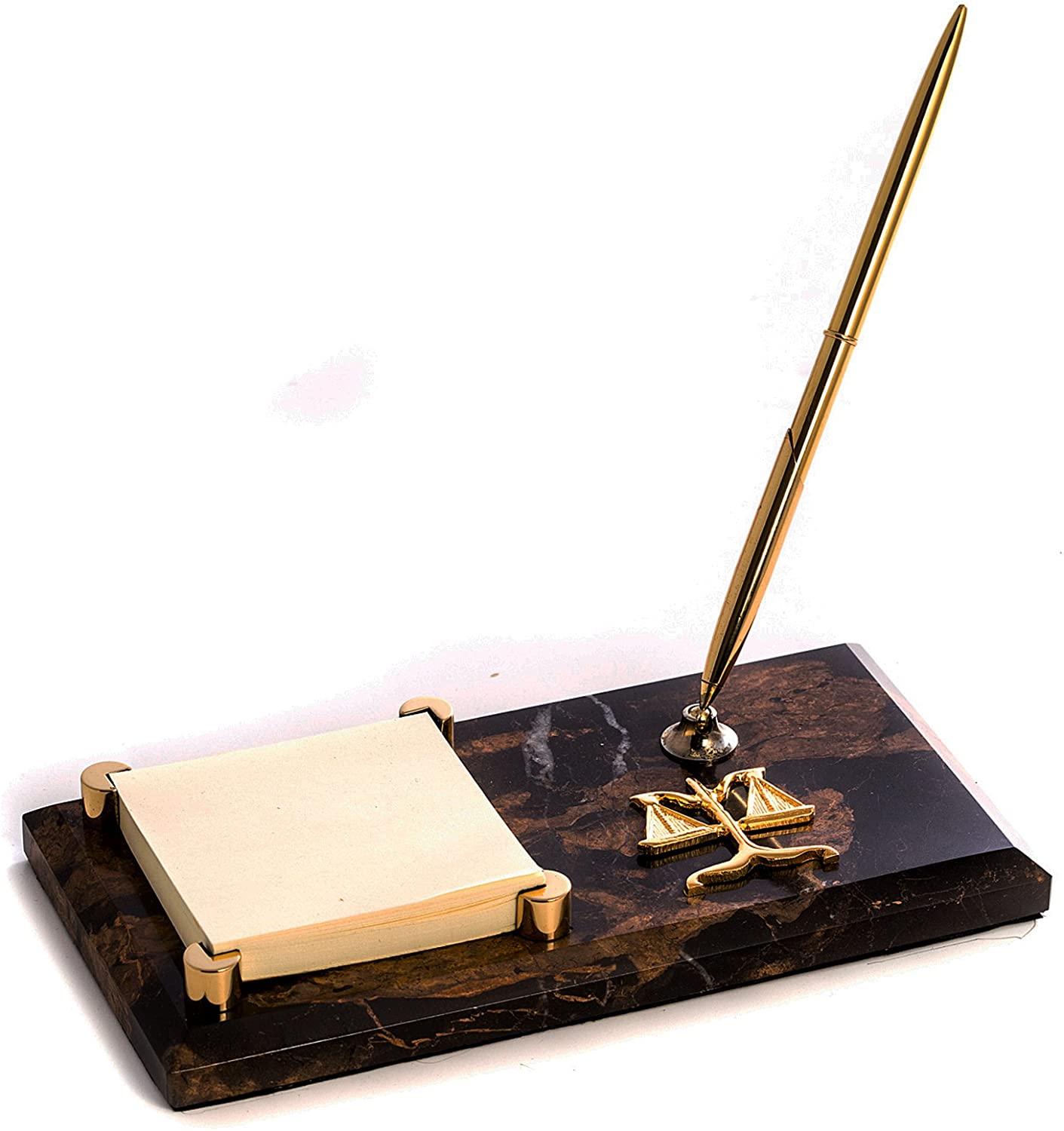 Personalized Scales of Justice Notepad Holder & Pen Stand