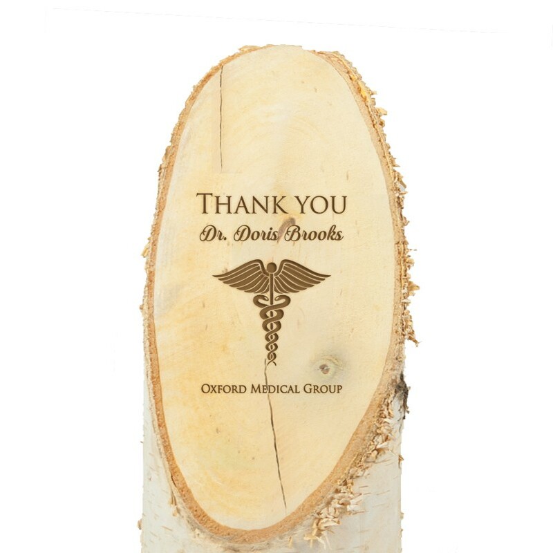 Personalized Thank You Natural Birch Wood Plaque for Doctors