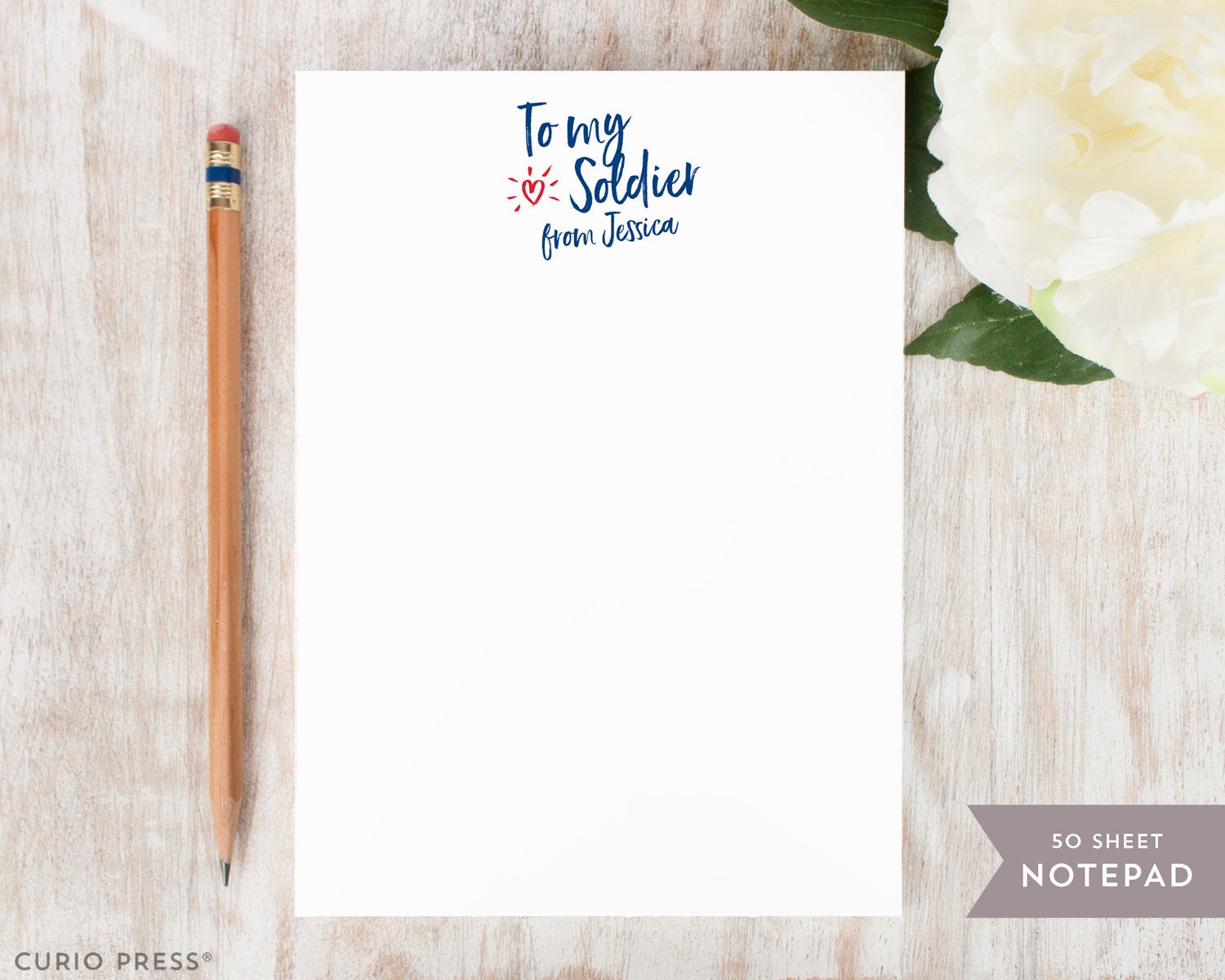 Personalized "To My Soldier" Notepad